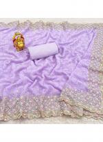 Sattin Banglori Silk Lavender Festival Wear Sequins Work Saree